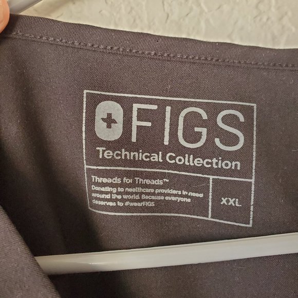 Figs Mens Technical Collection Chisec Three Pocket Scrub Top Shirt XXL Black - Picture 4 of 5